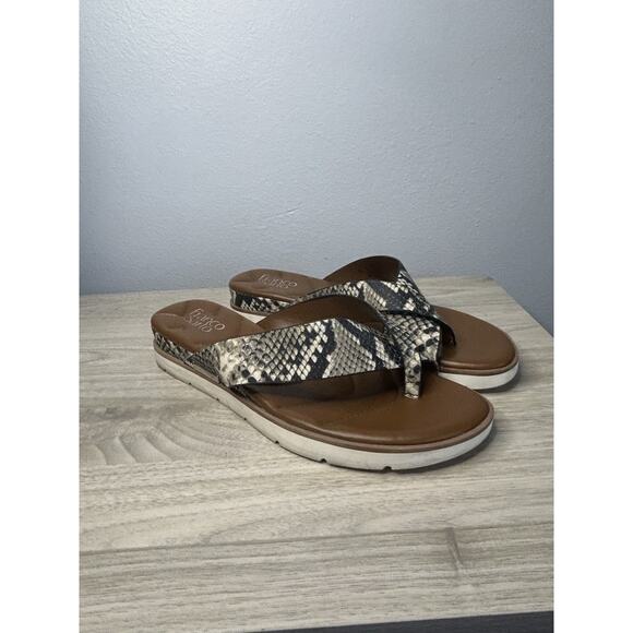 Franco Sarto Shoes - Franco Sarto Women’s 11 Darious Flip Flop Sandal Slide Snake Multicolor Comfort